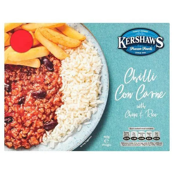 Kershaws Chilli Con Carne with Chips & Rice 460g - Honesty Sales Main image