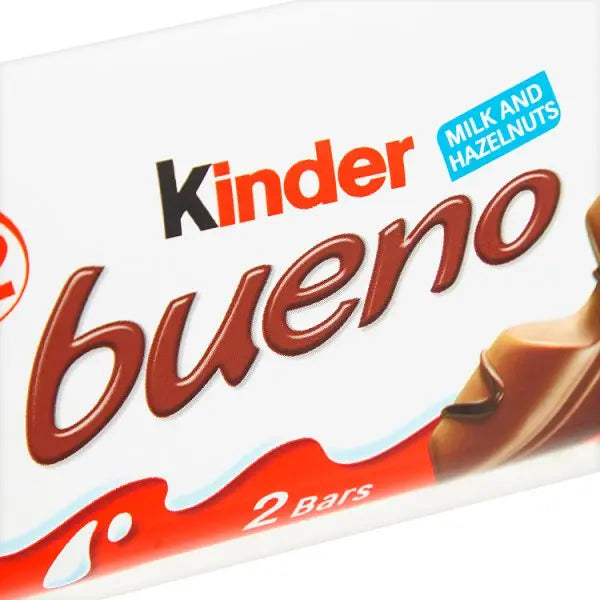 Kinder Bueno Milk Chocolate and Hazelnut Twin Bars Single Pack 43g (Case of 30)  Honesty Sales U.K