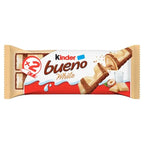 Kinder Bueno White Chocolate & Hazelnut Wafer Biscuit Snack Bar 39g (Case of 30)  Honesty Sales U.K
