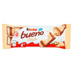 Kinder Bueno White Chocolate & Hazelnut Wafer Biscuit Snack Bar 39g (Case of 30)  Honesty Sales U.K