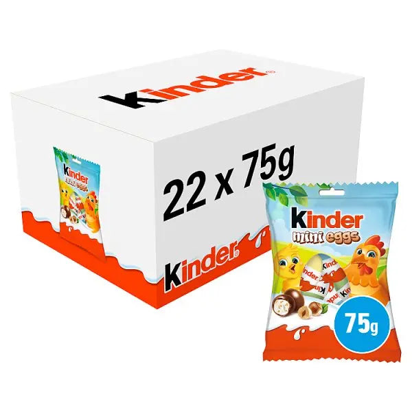 Kinder Milk Chocolate & Hazelnut Mini Easter Eggs Snack Bag 75g (Case of 22) Kinder Joy