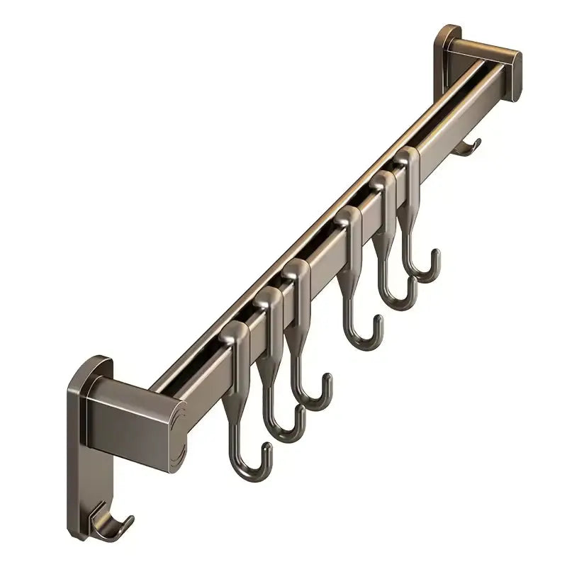 Kitchen Hook Punch-free Hanging Rod Spovel Hanger Row Hook Multifunctional Wall-mounted Storage Knife Holter  Honesty Sales U.K