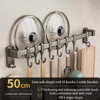Kitchen Hook Punch-free Hanging Rod Spovel Hanger Row Hook Multifunctional Wall-mounted Storage Knife Holter  Honesty Sales U.K