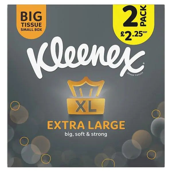 Kleenex Extra Large Tissues Compact Twin Pack £2.25 PMP (Case of 6) - Honesty Sales U.K