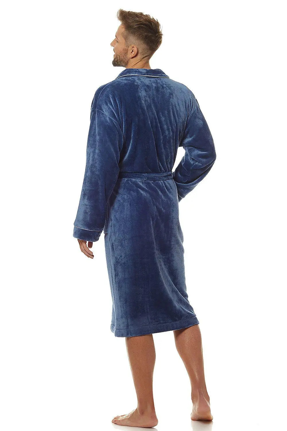 L&L collection classic men's bathrobe soft soft knit fabric Image secondaire du produit