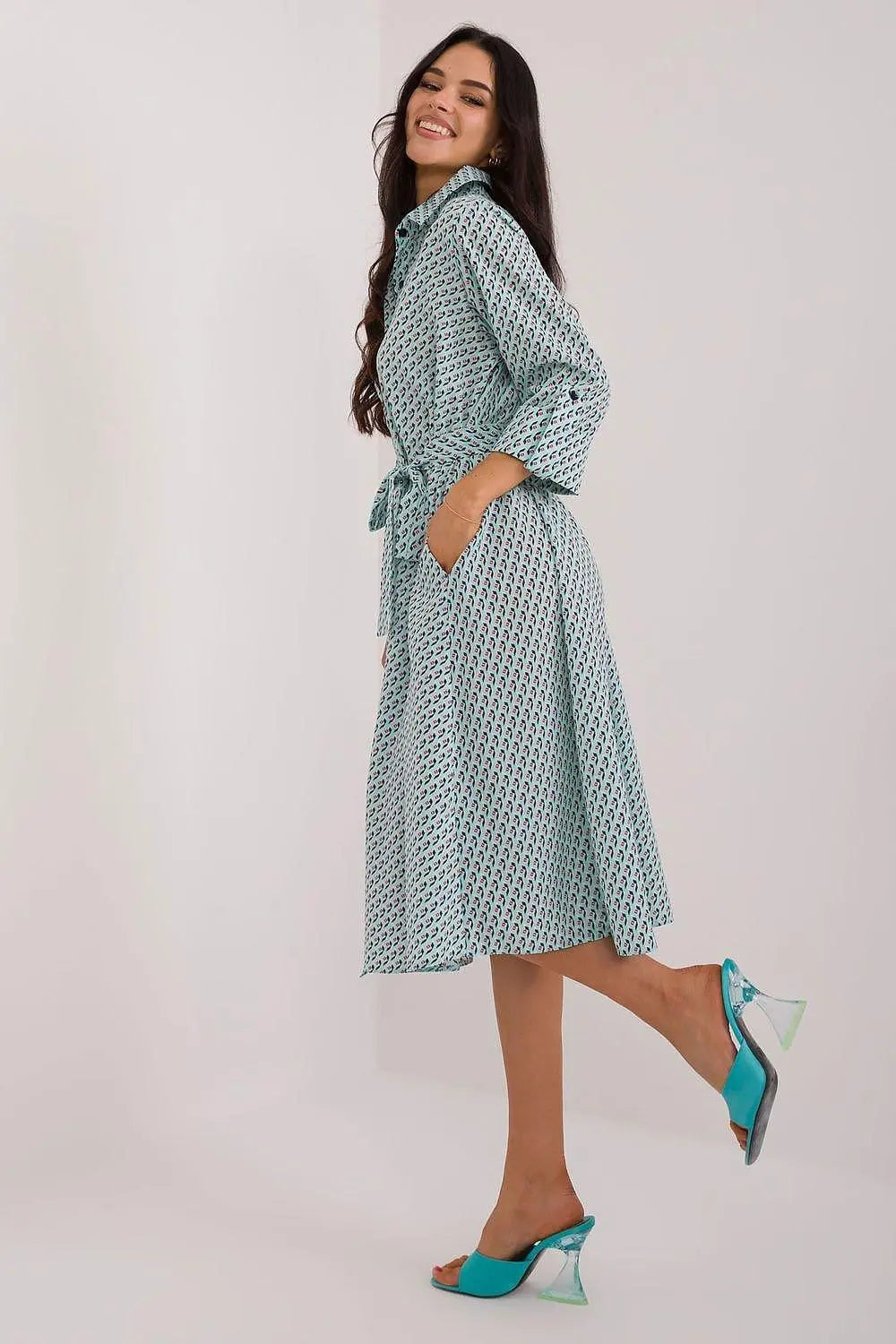 Lakerta flared cut shirt dress - Honesty Sales