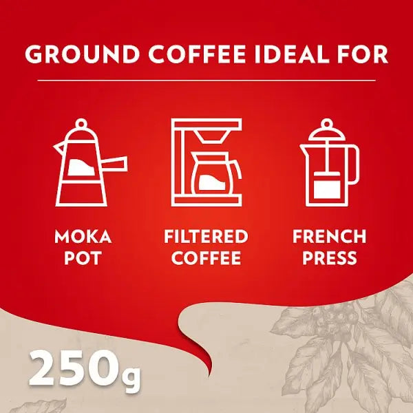 Lavazza Qualità Rossa Ground Coffee 250g (Case of 6) - Honesty Sales U.K