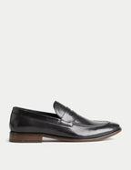 Leather Saddle Slip-On Loafers Honesty Sales
