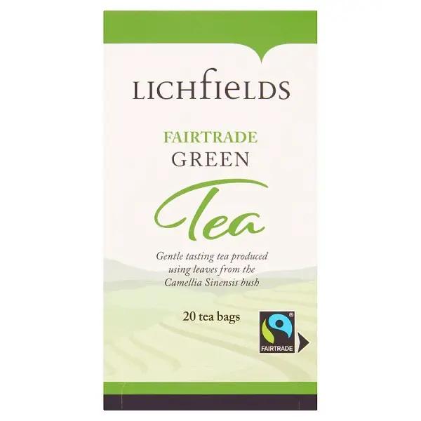 Lichfields Fairtrade Green Tea 20 Tea Bags 40g - Honesty Sales