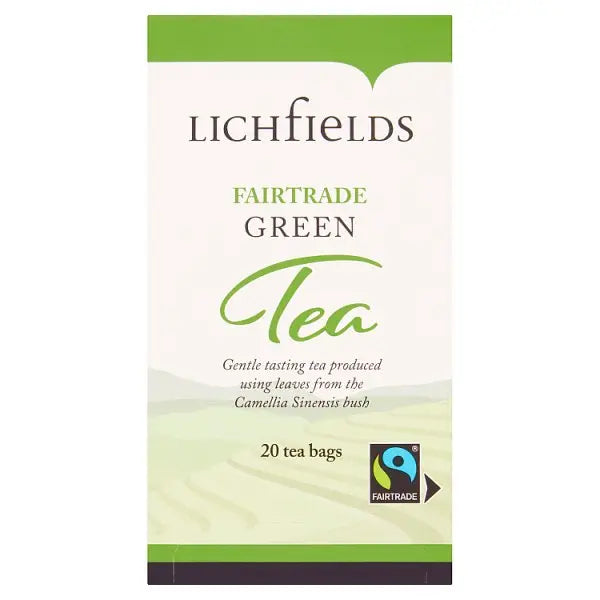 Lichfields Fairtrade Green Tea 20 Tea Bags 40g - Honesty Sales Image principale du produit