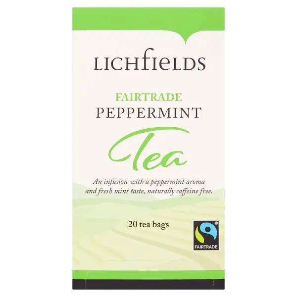 Lichfields Fairtrade Peppermint 20 Tea Bags 30g - Honesty Sales