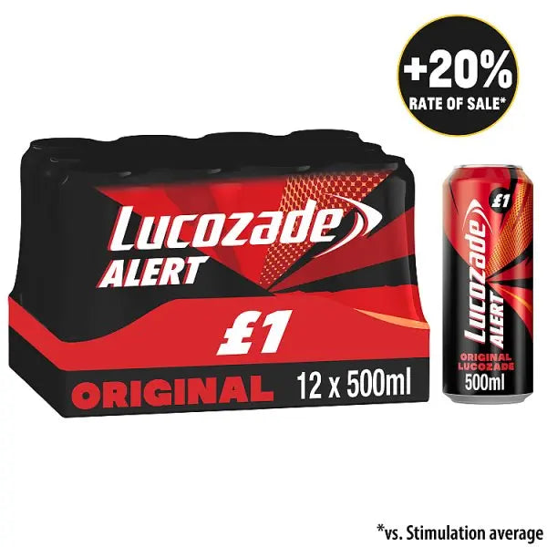 Lucozade Alert Original Energy Drink 500ml (Case of 12) - Honesty Sales