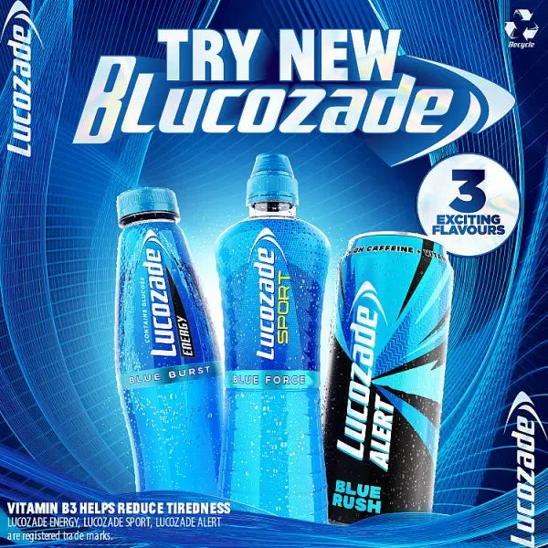 Lucozade Energy Drink Blue Burst 500ml (Case of 12) - Honesty Sales