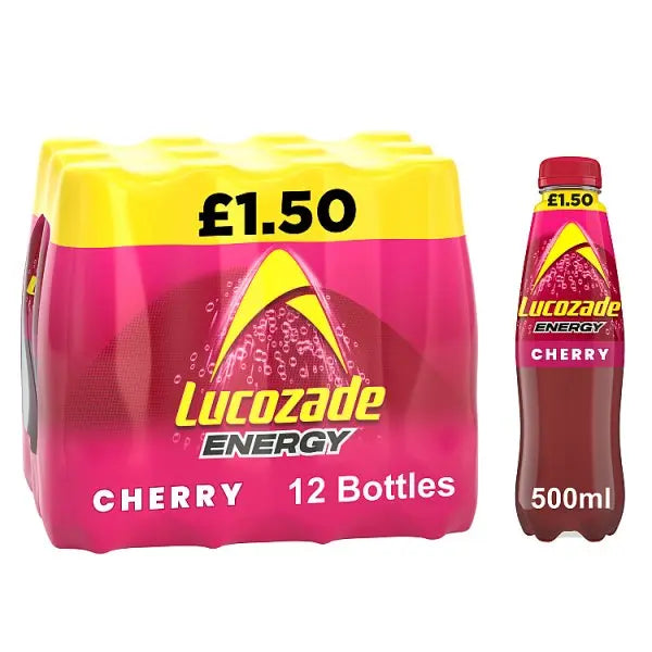 Lucozade Energy Drink Cherry 500ml (Case of 12) - Honesty Sales Main image