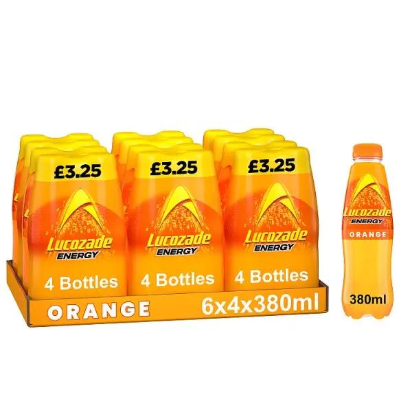 Lucozade Energy Drink Orange 4 x 380ml (Case of 6)  Honesty Sales U.K