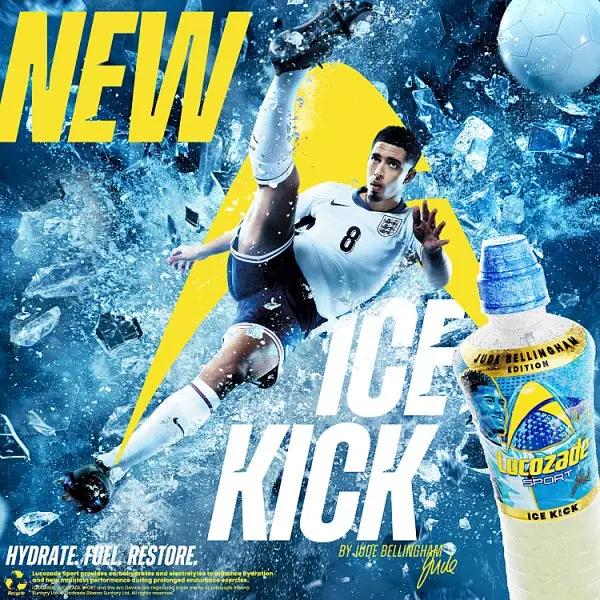 Lucozade Sport Drink Ice Kick Jude Bellingham Edition 500ml (Case of 12)  Honesty Sales U.K