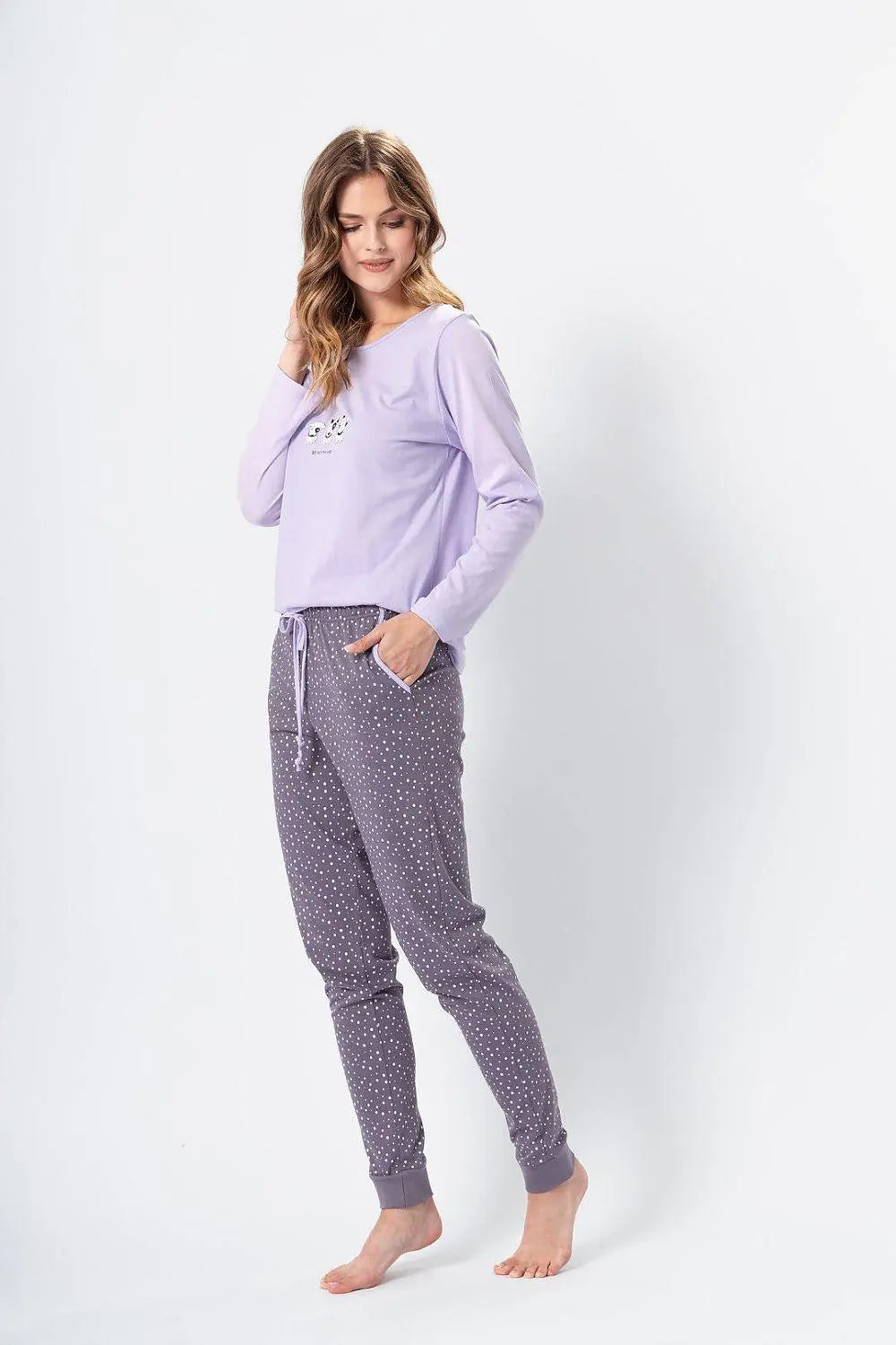 M-Max beautiful color pants and blouse womens pajamas Image secondaire du produit