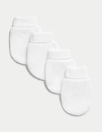 M&S 4pk Pure Cotton Mittens (0-1 Yrs) - Honesty Sales