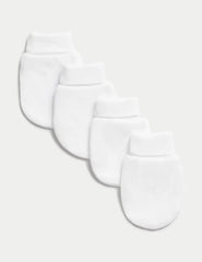 M&S 4pk Pure Cotton Mittens (0-1 Yrs) - Honesty Sales
