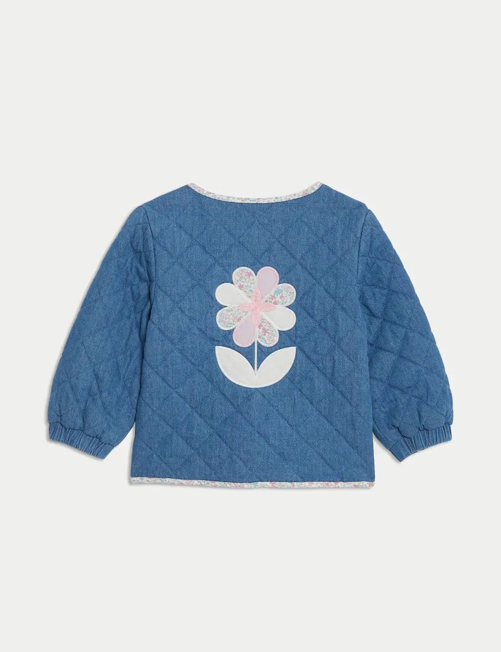 M&S Cotton Rich Denim Quilted Jacket (0-3 Yrs) - Honesty Sales Main image