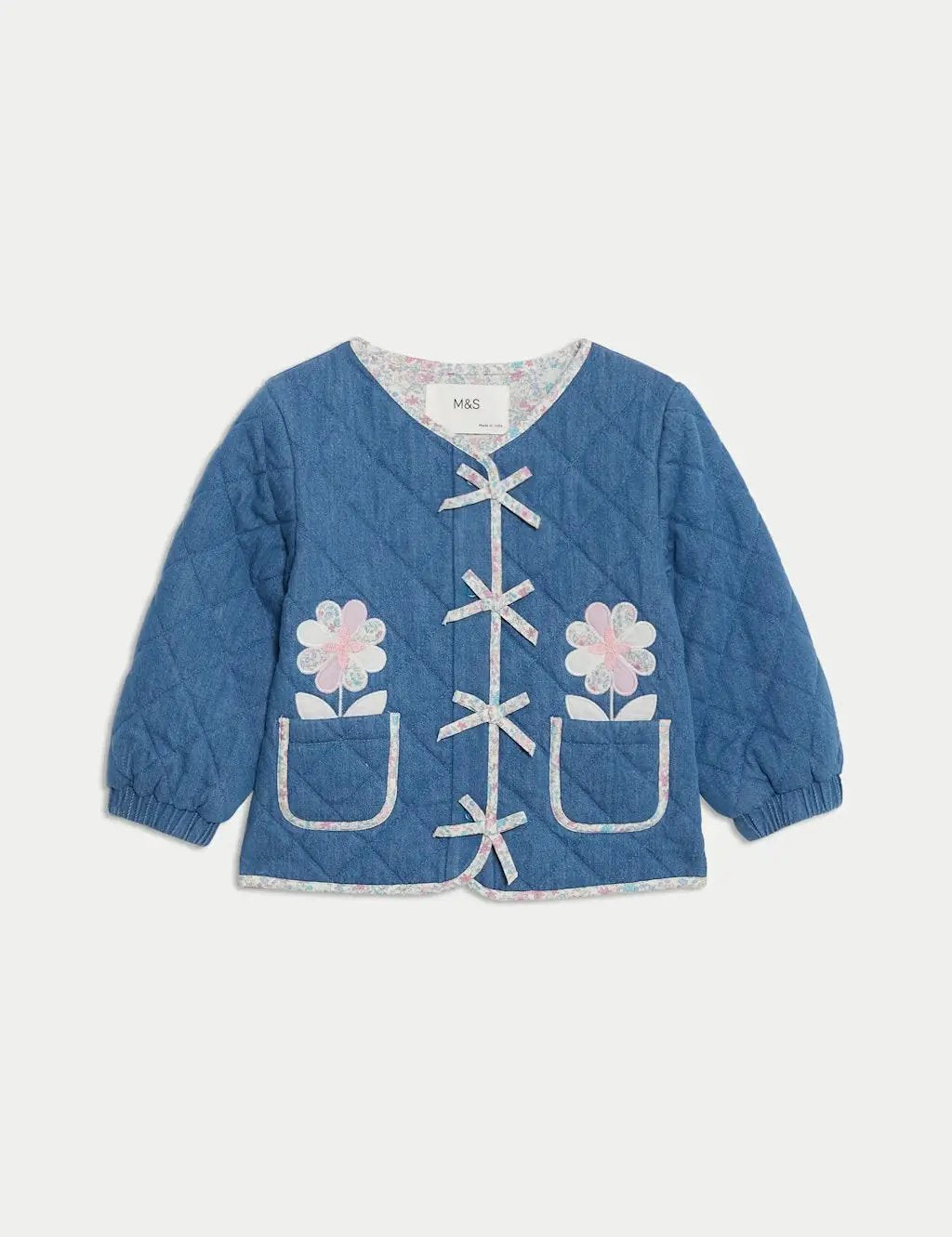 M&S Cotton Rich Denim Quilted Jacket (0-3 Yrs) - Honesty Sales