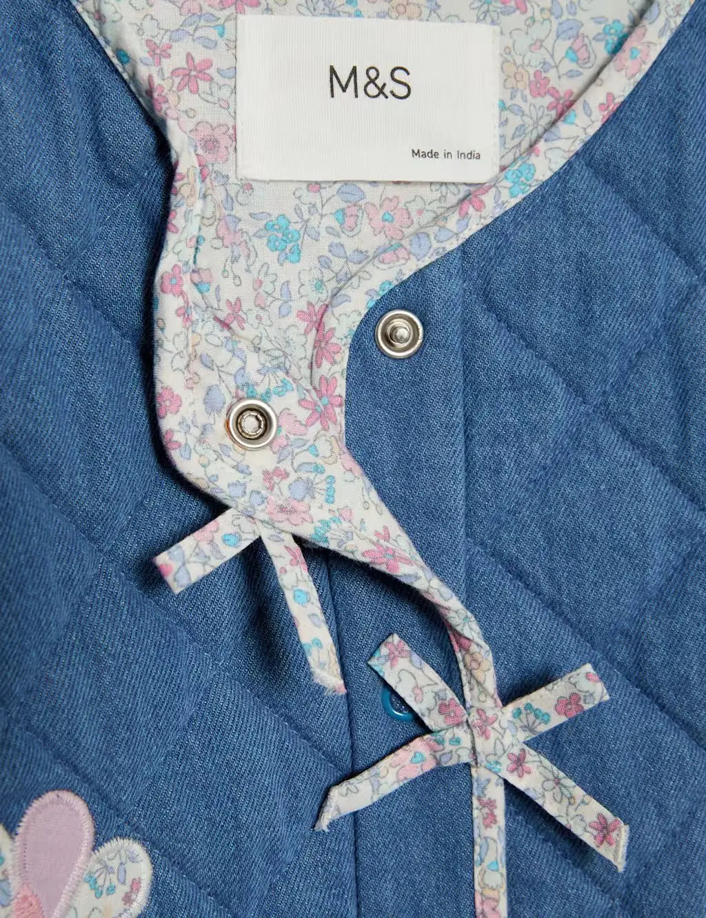 M&S Cotton Rich Denim Quilted Jacket (0-3 Yrs) - Honesty Sales