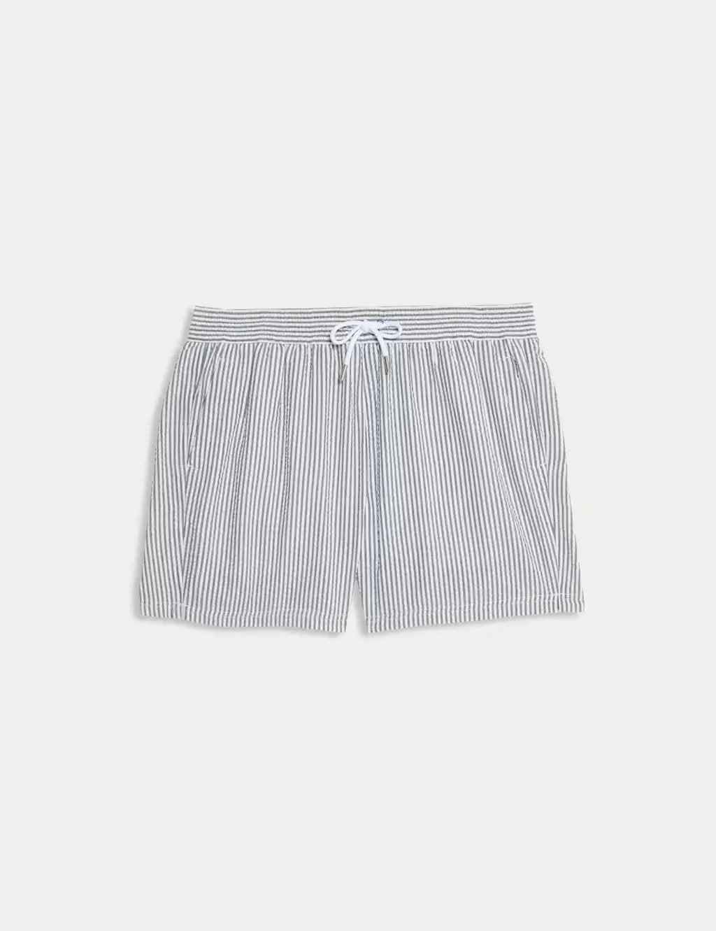 M&S Cotton Rich Seersucker Striped Swim Shorts - Honesty Sales