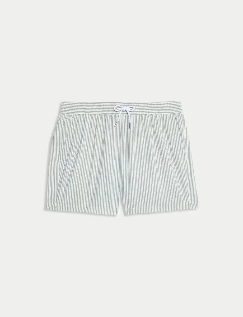 M&S Cotton Rich Seersucker Striped Swim Shorts - Honesty Sales