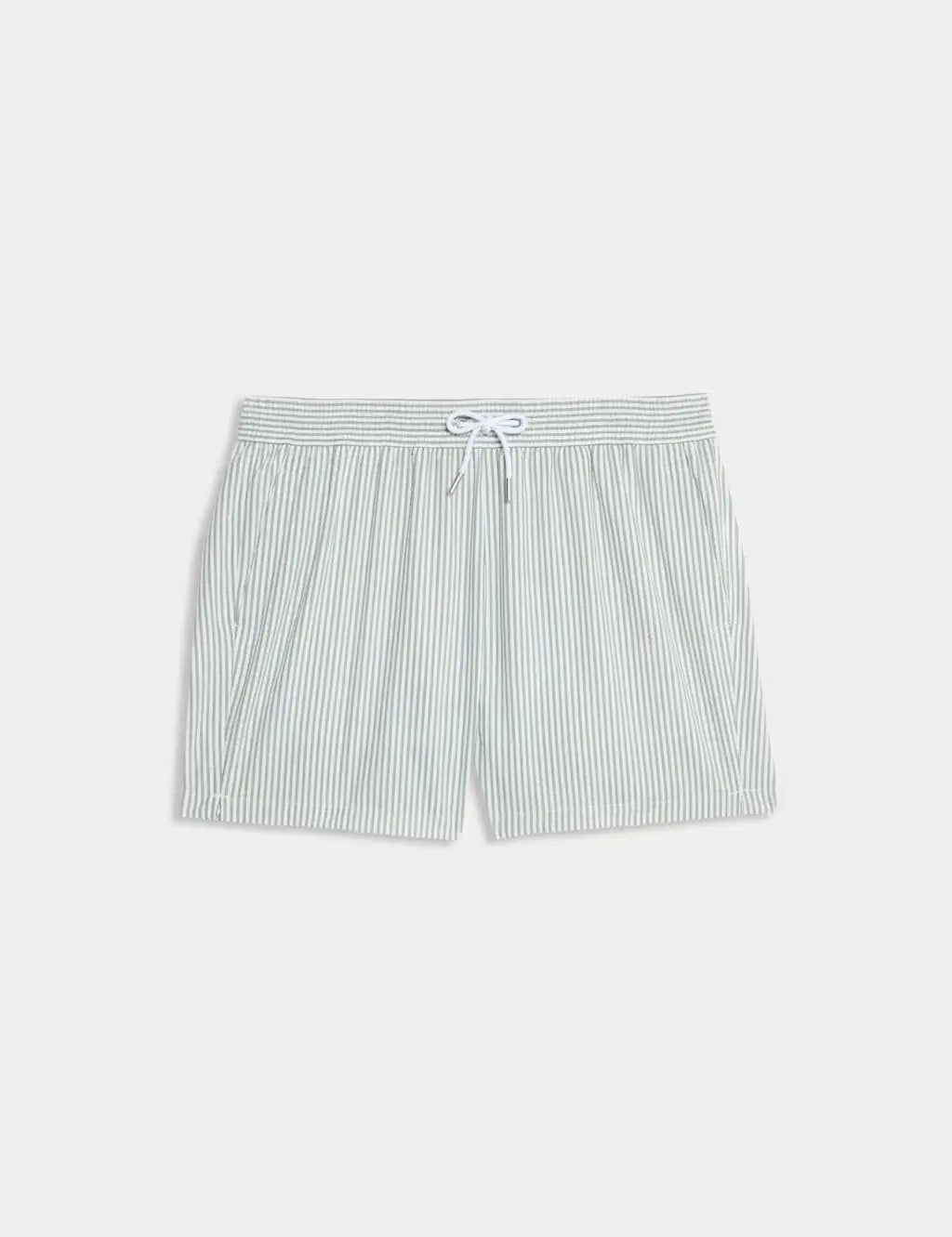 M&S Cotton Rich Seersucker Striped Swim Shorts - Honesty Sales