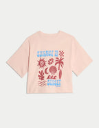 M&S Cotton Rich Sunrise to Sunset T-Shirt (6-16 Yrs) - Honesty Sales