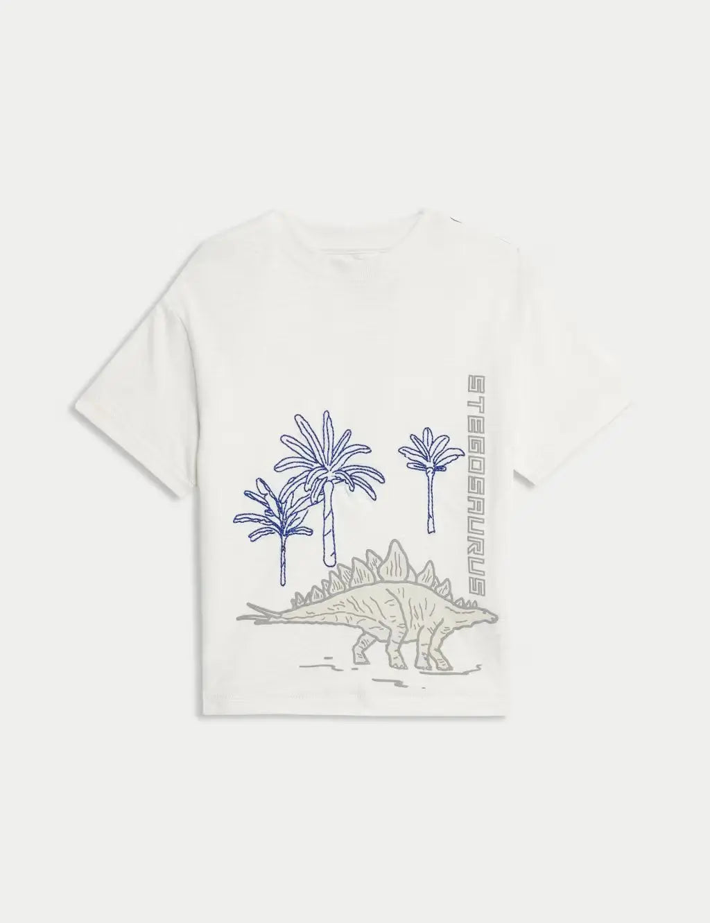 M&S Pure Cotton Dinosaur Scene T-Shirt (2-8 Yrs) - Honesty Sales Image principale du produit