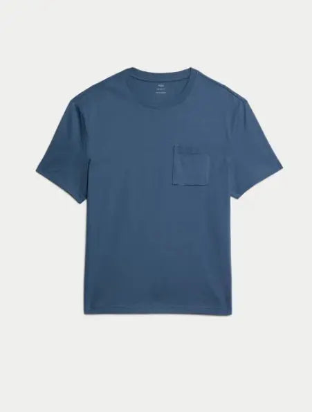 M&S Pure Cotton Midweight Pocket T-shirt M&S Collection