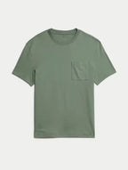 M&S Pure Cotton Midweight Pocket T-shirt M&S Collection