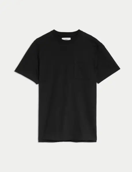 M&S Pure Cotton Midweight Pocket T-shirt M&S Collection