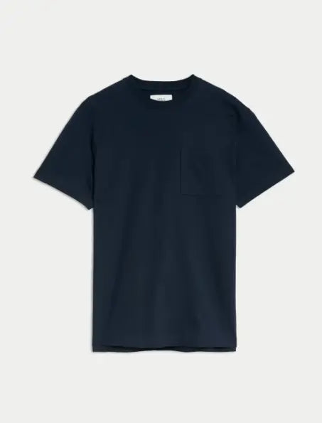 M&S Pure Cotton Midweight Pocket T-shirt M&S Collection
