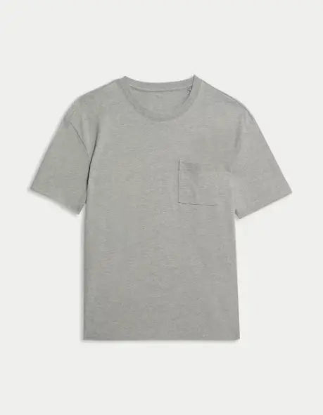 M&S Pure Cotton Midweight Pocket T-shirt M&S Collection