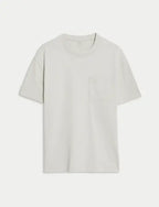 M&S Pure Cotton Midweight Pocket T-shirt M&S Collection