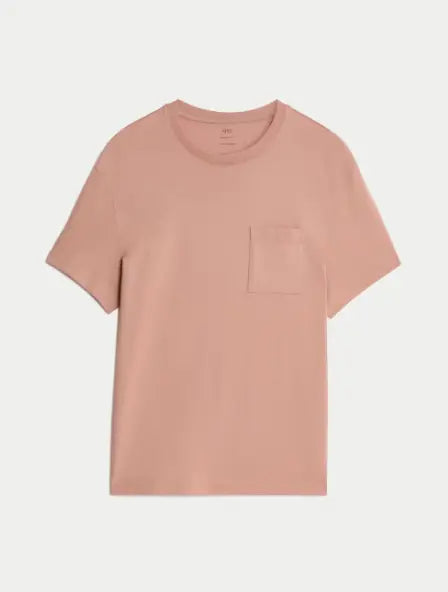 M&S Pure Cotton Midweight Pocket T-shirt M&S Collection