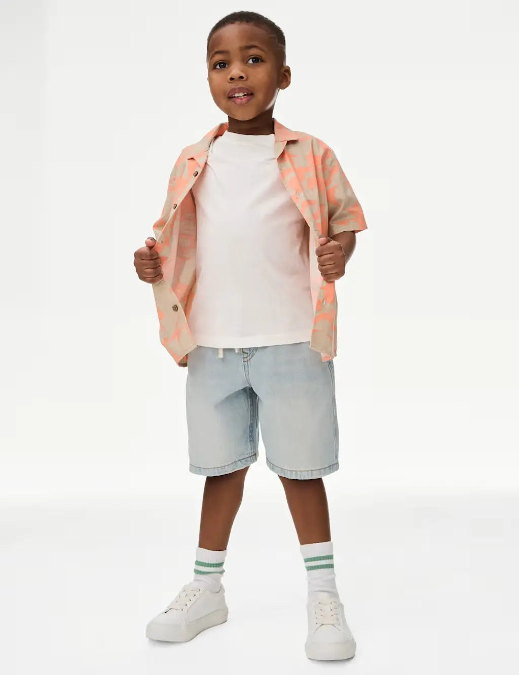 M&S Pure Cotton Printed Shirt & T-Shirt Set (2-16 Yrs) - Honesty Sales