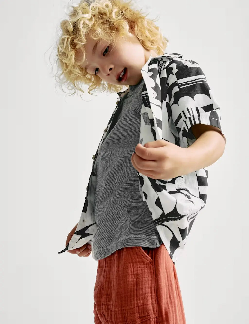 M&S Pure Cotton Printed Shirt & T-Shirt Set (2-16 Yrs) - Honesty Sales