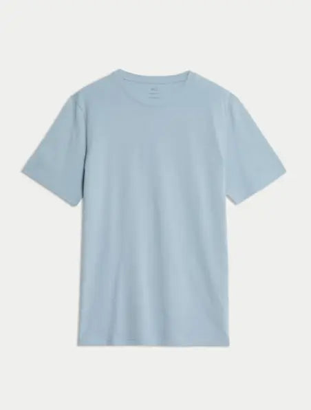 M&S Regular Fit Pure Cotton Crew Neck T-Shirt Honesty Sales