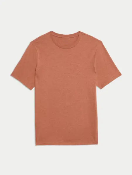 M&S Regular Fit Pure Cotton Crew Neck T-Shirt Honesty Sales