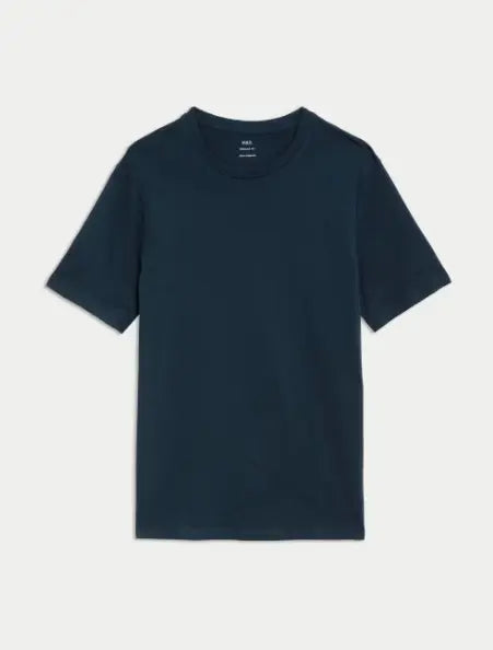 M&S Regular Fit Pure Cotton Crew Neck T-Shirt Honesty Sales