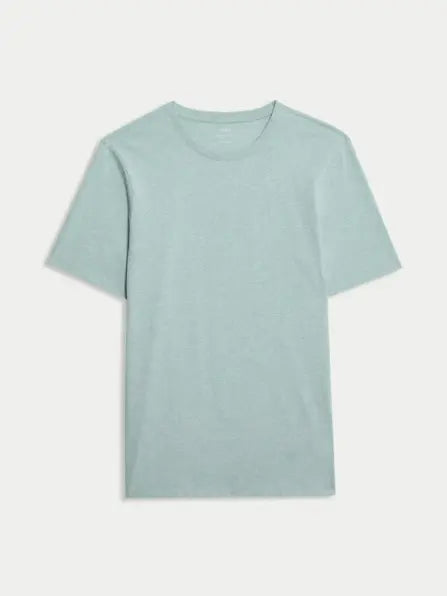 M&S Regular Fit Pure Cotton Crew Neck T-Shirt Honesty Sales