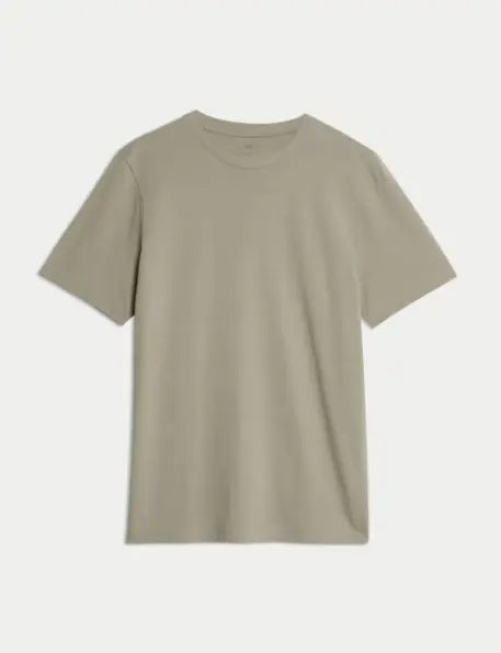 M&S Regular Fit Pure Cotton Crew Neck T-Shirt Honesty Sales