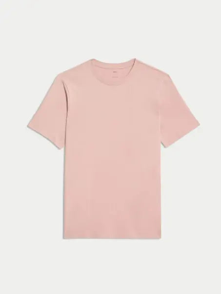 M&S Regular Fit Pure Cotton Crew Neck T-Shirt Honesty Sales