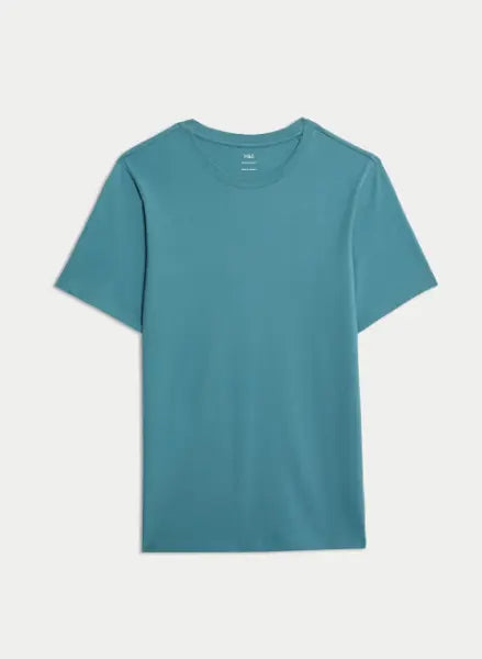 M&S Regular Fit Pure Cotton Crew Neck T-Shirt Honesty Sales