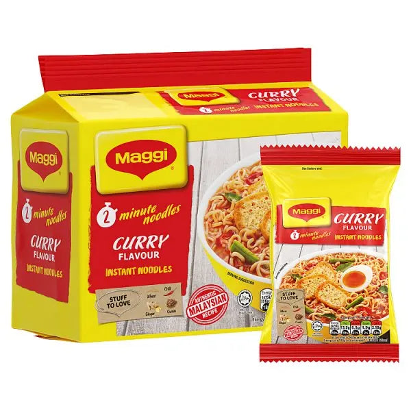 Maggi Curry Flavour Instant Noodles 5 x 79g (Case of 6)  Honesty Sales U.K Main image
