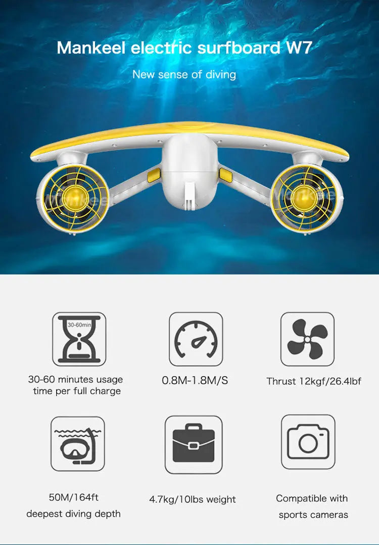 Mankeel W7 Sea Scooter 500W/480W Swimming Jet Board Electric Surfboard Mankeel