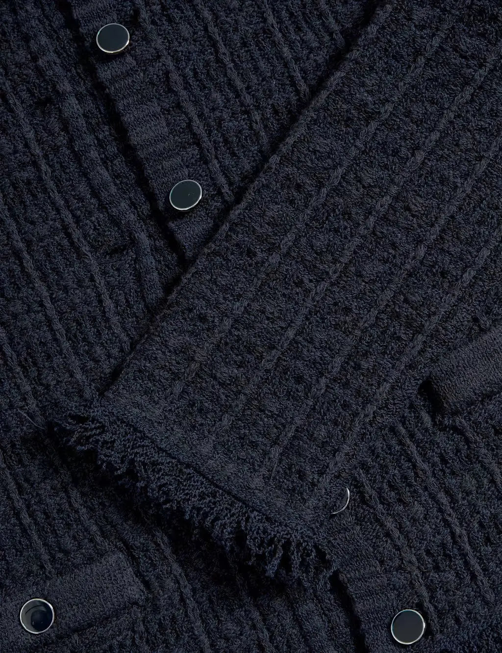 Marks and Spencer Cotton Rich Knitted Crew Neck Fringe Cardigan - Honesty Sales